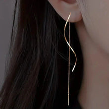 将图片加载到图库查看器，Drop Earrings Golden S Design

