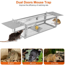 将图片加载到图库查看器，Dual Door Rat Trap Cage Humane with 2 Detachable U Shape Rod
