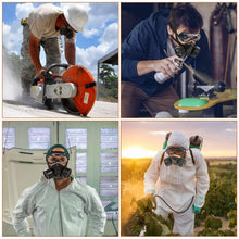Load image into Gallery viewer, Dual Filter Cartridge Respirator Mask with Goggles

