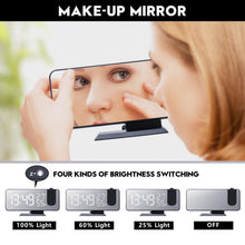 Load image into Gallery viewer, Dual Loud Smart Alarm Clock Projection for Bedroom Radio Digital Alarm Clock Projection Digital Alarm Clock for Bedrooms Radio Alarm Clock with Projection on Ceiling Dual Alarms with USB Charger Large Mirror LED Display

