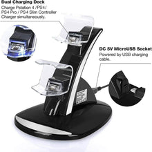 Load image into Gallery viewer, Dual USB Fast Charging Station and LED Indicator for Sony PS4 Controller
