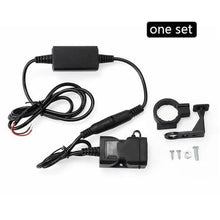 Load image into Gallery viewer, Dual USB Port 9-24V Waterproof Motorbike Motorcycle Handlebar Charger Adapter
