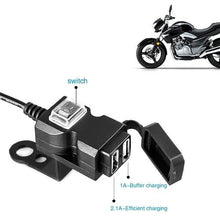 Load image into Gallery viewer, Dual USB Port 9-24V Waterproof Motorbike Motorcycle Handlebar Charger Adapter
