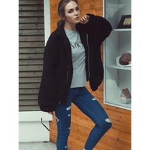 将图片加载到图库查看器，Durable Autumn Winter Faux Fur Coat For Women Casual Warm Soft Zipper Fur Jacket Plush Overcoat Pocket Plus Size Teddy Coat For Female

