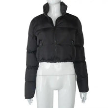 Load image into Gallery viewer, Durable Faux PU Leather Bubble Puffer Winter Warm Jacket Women Coats Long Sleeve Outerwear Zipper Casual Slim jacket

