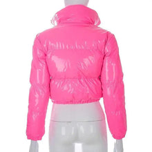 Load image into Gallery viewer, Durable Faux PU Leather Bubble Puffer Winter Warm Jacket Women Coats Long Sleeve Outerwear Zipper Casual Slim jacket

