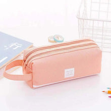 Load image into Gallery viewer, Durable Simple Large Capacity School Stationery Double Layer Case  Students Unique Design High Quality Office Handbag Pencil Case
