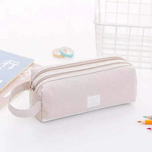 Load image into Gallery viewer, Durable Simple Large Capacity School Stationery Double Layer Case  Students Unique Design High Quality Office Handbag Pencil Case
