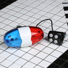 将图片加载到图库查看器，Durable Waterproof Multifunction Cycle Lamp 4 Loud Siren Sound Trumpet Police 6 LED Light Electronic Siren Bike Bell Battery Bike Bicycle Police Strobe Blue Red Bicycle Safety Light Loud Siren Sound Cycling Horn Bells
