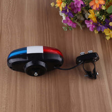将图片加载到图库查看器，Durable Waterproof Multifunction Cycle Lamp 4 Loud Siren Sound Trumpet Police 6 LED Light Electronic Siren Bike Bell Battery Bike Bicycle Police Strobe Blue Red Bicycle Safety Light Loud Siren Sound Cycling Horn Bells
