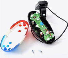 将图片加载到图库查看器，Durable Waterproof Multifunction Cycle Lamp 4 Loud Siren Sound Trumpet Police 6 LED Light Electronic Siren Bike Bell Battery Bike Bicycle Police Strobe Blue Red Bicycle Safety Light Loud Siren Sound Cycling Horn Bells
