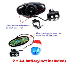 将图片加载到图库查看器，Durable Waterproof Multifunction Cycle Lamp 4 Loud Siren Sound Trumpet Police 6 LED Light Electronic Siren Bike Bell Battery Bike Bicycle Police Strobe Blue Red Bicycle Safety Light Loud Siren Sound Cycling Horn Bells
