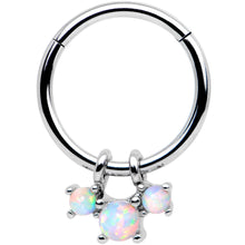 将图片加载到图库查看器，16G 3/8 White Synthetic Opal Bunch Hinged Segment Ring
