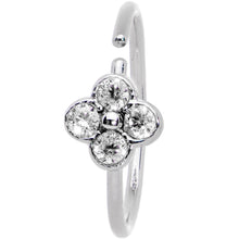 将图片加载到图库查看器，20G 3/8 Clear Gem Star Flower Seamless Circular Ring
