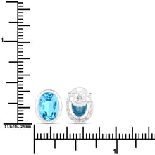 Load image into Gallery viewer, 4.00 Carat Genuine Swiss Blue Topaz .925 Sterling Silver Earrings
