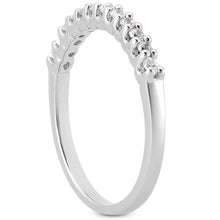 将图片加载到图库查看器，14k White Gold Fancy U Setting Shared Prong Diamond Wedding Ring Band
