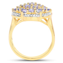 Load image into Gallery viewer, 14K Yellow Gold Plated 1.52 Carat Genuine Tanzanite .925 Sterling Silver Ring
