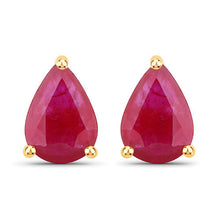 将图片加载到图库查看器，1.60 Carat Genuine Ruby 10K Yellow Gold Earrings

