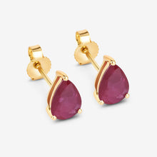 将图片加载到图库查看器，1.60 Carat Genuine Ruby 10K Yellow Gold Earrings
