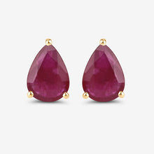 将图片加载到图库查看器，1.60 Carat Genuine Ruby 10K Yellow Gold Earrings

