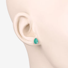 Load image into Gallery viewer, 1.30 Carat Genuine Zambian Emerald 10K White Gold Earrings
