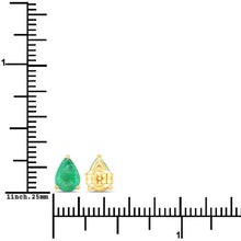 Load image into Gallery viewer, 1.30 Carat Genuine Zambian Emerald 14K Yellow Gold Earrings
