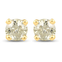 Load image into Gallery viewer, 0.92 Carat Genuine LB Diamond 14K Yellow Gold Earrings
