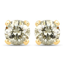 Load image into Gallery viewer, 0.98 Carat Genuine LB Diamond 14K Yellow Gold Earrings
