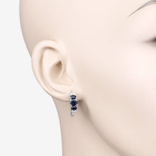 Load image into Gallery viewer, 1.66 Carat Genuine Blue Sapphire and White Topaz .925 Sterling Silver Earrings
