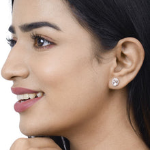 Load image into Gallery viewer, 1.61 Carat Genuine Morganite and White Diamond 14K Rose Gold Earrings
