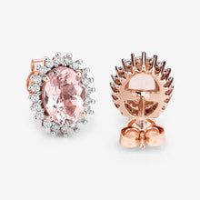Load image into Gallery viewer, 1.61 Carat Genuine Morganite and White Diamond 14K Rose Gold Earrings
