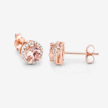 将图片加载到图库查看器，0.93 Carat Genuine Morganite and White Diamond 14K Rose Gold Earrings
