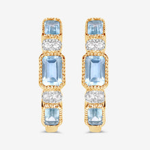 将图片加载到图库查看器，2.66 Carat Genuine Blue Topaz and White Topaz .925 Sterling Silver Earrings
