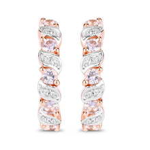 Load image into Gallery viewer, 0.98 Carat Genuine Morganite and White Topaz .925 Sterling Silver Earrings
