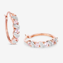 Load image into Gallery viewer, 0.98 Carat Genuine Morganite and White Topaz .925 Sterling Silver Earrings
