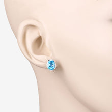 Load image into Gallery viewer, 4.00 Carat Genuine Swiss Blue Topaz .925 Sterling Silver Earrings
