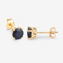 将图片加载到图库查看器，1.70 Carat Genuine Blue Sapphire 10K Yellow Gold Earrings
