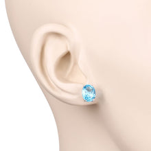 Load image into Gallery viewer, 4.00 Carat Genuine Swiss Blue Topaz .925 Sterling Silver Earrings
