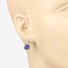 将图片加载到图库查看器，5.64 Carat Genuine Tanzanite and White Diamond 14K Yellow Gold Earrings
