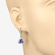 Load image into Gallery viewer, 4.61 Carat Genuine Tanzanite and White Diamond 14K White Gold Earrings

