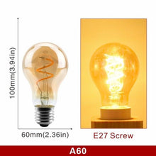 Load image into Gallery viewer, E14 E27 Retro LED Spiral Filament Light Bulb 4W 220V C35 G45 A60 T45 ST64 T185 T225 G80 G95 G125 Vintage Edison Lamp Vintage Filament Light Bulbs Globe Round
