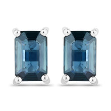 将图片加载到图库查看器，0.80 Carat Genuine Blue Sapphire 14K White Gold Earrings
