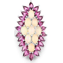 Load image into Gallery viewer, 8.37 Carat Genuine Opal &amp; Rhodolite .925 Sterling Silver Ring
