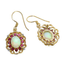 Load image into Gallery viewer, 14K Yellow Gold Plated 4.94 Carat Genuine Multi Stones .925 Sterling Silver Earrings

