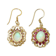 Load image into Gallery viewer, 14K Yellow Gold Plated 4.94 Carat Genuine Multi Stones .925 Sterling Silver Earrings
