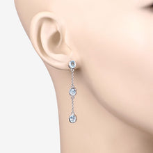 Load image into Gallery viewer, 2.16 Carat Genuine Blue Topaz .925 Sterling Silver Earrings
