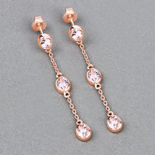 Load image into Gallery viewer, 1.62 Carat Genuine Morganite .925 Sterling Silver Earrings
