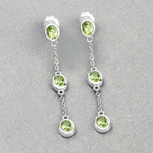 Load image into Gallery viewer, 2.10 Carat Genuine Peridot .925 Sterling Silver Earrings
