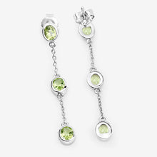 Load image into Gallery viewer, 2.10 Carat Genuine Peridot .925 Sterling Silver Earrings
