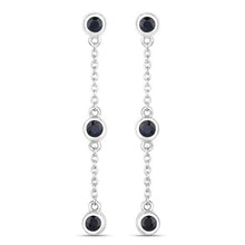 Load image into Gallery viewer, 0.66 Carat Genuine Blue Sapphire .925 Sterling Silver Earrings
